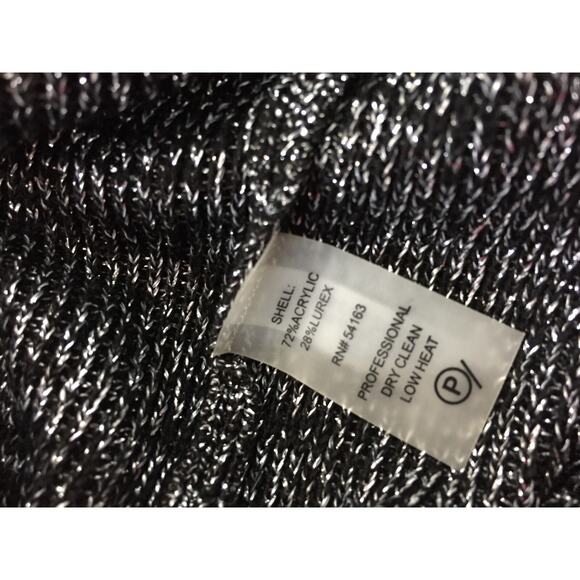 (N5) Y2K Calvin Klein Womens Sweater Dress Size M Metallic Fold Zip Cocktail - Picture 7 of 7